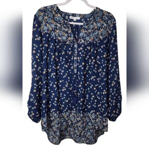 Blue Floral Blouse